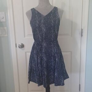 Loft small navy & white dress